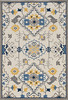 3' x 5' Ivory Mosaic Floral Area Rug