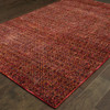 3' x 5' Red Gold and Blue Geometric Power Loom Stain Resistant Area Rug