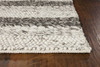 3' x 5' Grey White Hand Woven Knobby Stripes Indoor Area Rug