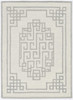 3' x 5' Ivory Grey Geometric Bordered Wool Area Rug