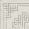3' x 5' Ivory Grey Geometric Bordered Wool Area Rug