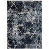 3' x 5' Blue Grey and Beige Abstract Power Loom Stain Resistant Area Rug