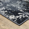 3' x 5' Blue Grey and Beige Abstract Power Loom Stain Resistant Area Rug