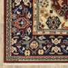 3' x 5' Red Blue Orange and Beige Oriental Power Loom Stain Resistant Area Rug