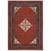 3' x 5' Red Blue Ivory and Orange Oriental Power Loom Stain Resistant Area Rug