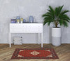 3' x 5' Red Blue Ivory and Orange Oriental Power Loom Stain Resistant Area Rug