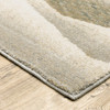 3' x 5' Grey Blue and Teal Abstract Power Loom Stain Resistant Area Rug