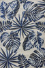 3' x 5' Grey or Blue Leaves Area Rug
