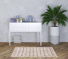 3' x 5' Ivory and Gold Oriental Power Loom Stain Resistant Area Rug with Fringe