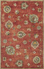 3' x 5' Sienna Orange Hand Tufted Wool Traditional Floral Indoor Area Rug