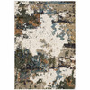 3' x 5' Green Gold and Blue Abstract Power Loom Stain Resistant Area Rug