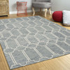 3' x 5' Slate Blue Hand Tufted Geometric Indoor Area Rug