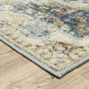 3' x 5' Blue Beige Rust Gold and Teal Oriental Power Loom Stain Resistant Area Rug