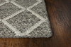 3' x 5' Dark Grey Hand Woven Diamond Pattern Indoor Area Rug