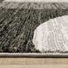 3' x 5' Charcoal Grey and Ivory Geometric Power Loom Stain Resistant Area Rug