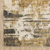 3' x 5' Gold Brown Rust Grey Blue and Beige Abstract Power Loom Stain Resistant Area Rug