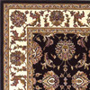 3' x 5' Black Ivory Machine Woven Floral Traditional Indoor Area Rug