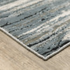 3' x 5' Blue Grey Beige and Brown Abstract Power Loom Stain Resistant Area Rug