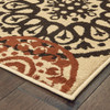 3' x 5' Beige Geometric Power Loom Stain Resistant Area Rug