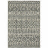 3' x 5' Blue and Beige Geometric Power Loom Stain Resistant Area Rug