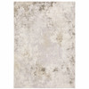 3' x 5' Beige Ivory Tan Grey and Brown Abstract Power Loom Stain Resistant Area Rug