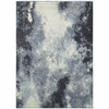 3' x 5' Navy and Ivory Abstract Power Loom Stain Resistant Area Rug