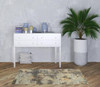 3' x 5' Grey and Gold Abstract Power Loom Stain Resistant Area Rug
