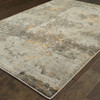 3' x 5' Grey and Gold Abstract Power Loom Stain Resistant Area Rug