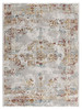 3' x 5' Gray and Beige Distressed Ornate Area Rug