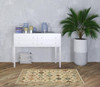 3' x 5' Beige Pale Blue Rust Gold Tan Brown & Orange Oriental Power Loom Area Rug