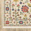 3' x 5' Ivory Salmon Pink Gold Blues Grey Rust and Green Oriental Power Loom Area Rug