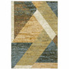 3' x 5' Gold Blue Green Rust Beige Purple and Teal Geometric Power Loom Area Rug