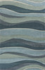 3' x 5' Ocean Blue Teal Hand Tufted Abstract Waves Indoor Area Rug