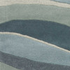 3' x 5' Ocean Blue Teal Hand Tufted Abstract Waves Indoor Area Rug