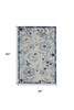 3' x 5' Blue and Gray Floral Power Loom Area Rug
