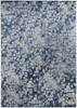 3' x 5' Blue and Ivory Abstract Power Loom Distressed Stain Resistant Area Rug