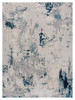 3' x 5' Blue and Ivory Abstract Strokes Area Rug