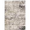 3' x 5' Grey Ivory Beige Charcoal Black Tan and Brown Abstract Power Loom Area Rug
