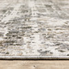 3' x 5' Grey Ivory Beige Charcoal Black Tan and Brown Abstract Power Loom Area Rug