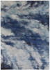 3' x 5' Blue and Ivory Abstract Power Loom Stain Resistant Area Rug