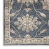 3' x 5' Blue and Beige Oriental Power Loom Non Skid Area Rug