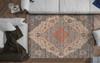 3' x 5' Blue Red Hand Woven Diamond Medallion Indoor Area Rug
