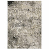 3' x 5' Grey Ivory Beige Charcoal Black Tan & Brown Abstract Power Loom Area Rug