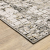 3' x 5' Grey Ivory Beige Charcoal Black Tan & Brown Abstract Power Loom Area Rug
