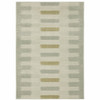 3' x 5' Beige Grey Gold and Green Geometric Power Loom Stain Resistant Area Rug
