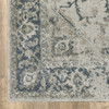 3' x 5' Grey Blue and Teal Oriental Power Loom Stain Resistant Area Rug