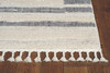 3' x 5' Ivory Grey Gradient Area Rug with Fringe