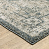 3' x 5' Blue and Beige Oriental Power Loom Stain Resistant Area Rug