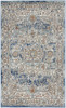 3' x 5' Ivory and Blue Oriental Power Loom Non Skid Area Rug