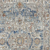 3' x 5' Ivory and Blue Oriental Power Loom Non Skid Area Rug